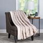 Timberlake Lavish Home Premium Faux Wolf Fur Blanket in Pearl White, , large