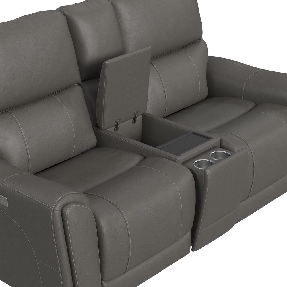 Oxford Furniture Carter 3-Piece Power Reclining Living Room Set in Smoke Gray, , large