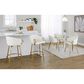 LumiSource Pebble Modern Table with White Metal Base and White Marble Veneer Table Top by LumiSource, , large