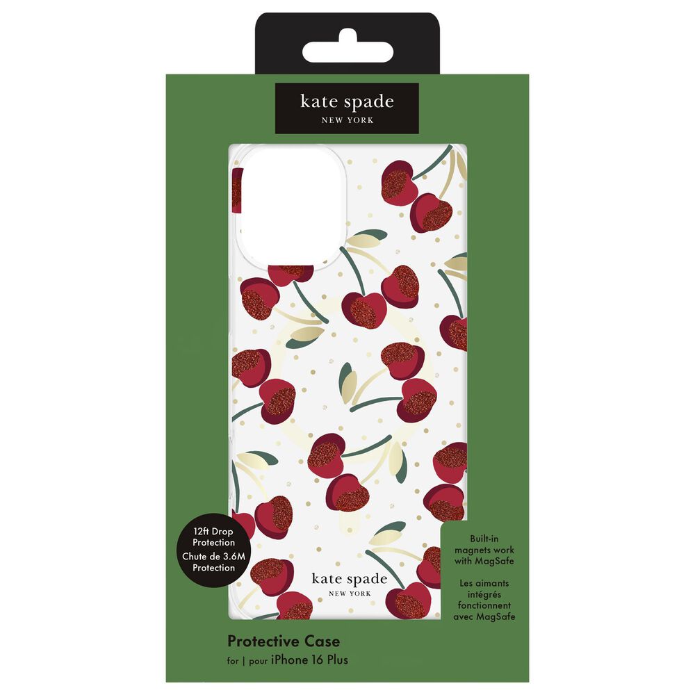 Kate Spade Protective MagSafe Case for iPhone 16 Plus in Cherry Dot, , large