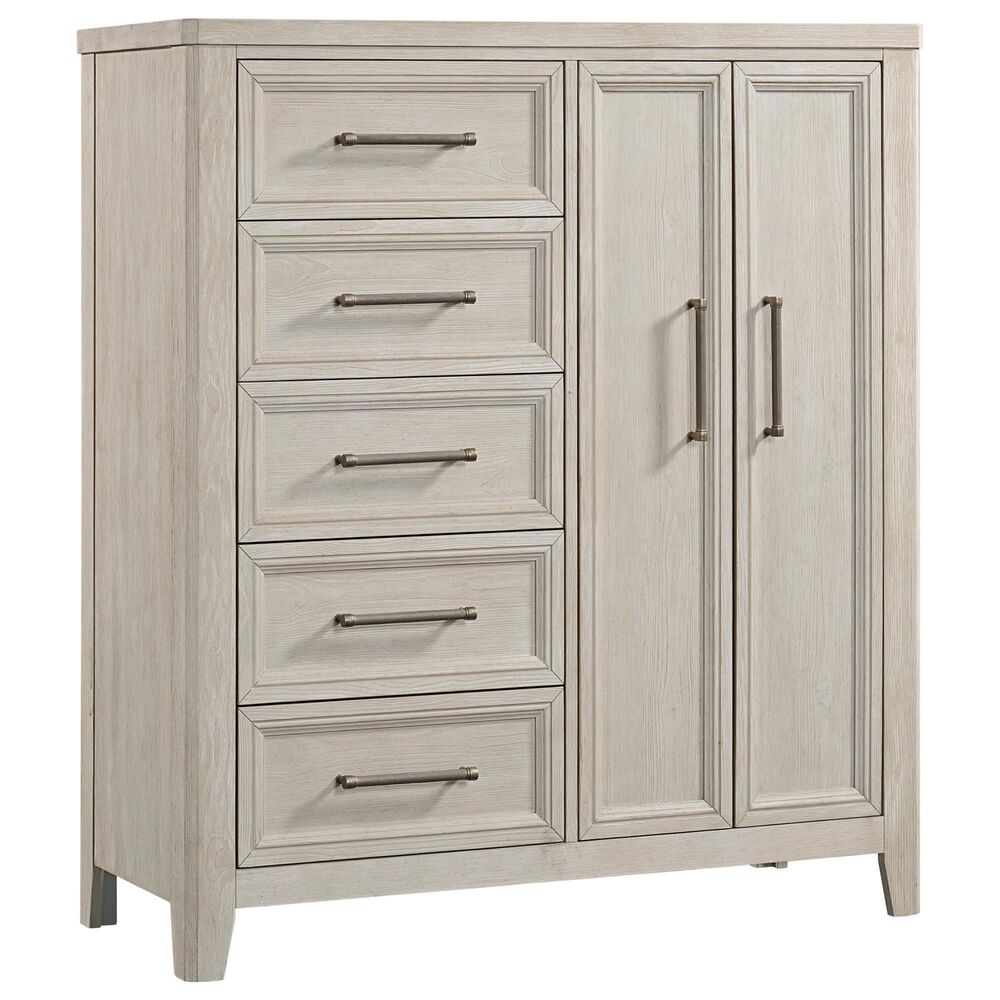 Hawthorne Furniture Carlson 5-Drawer Chest with Double Doors in Washed Linen, , large