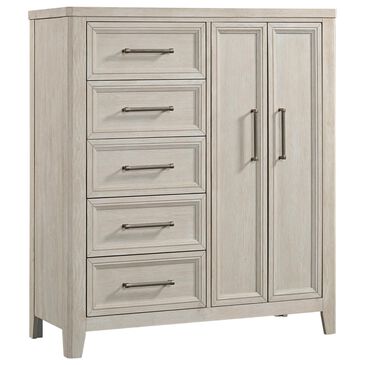 Hawthorne Furniture Carlson 5-Drawer Chest with Double Doors in Washed Linen, , large
