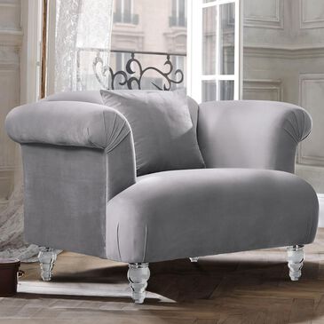 Blue River Elegance Accent Chair in Gray Velvet, , large