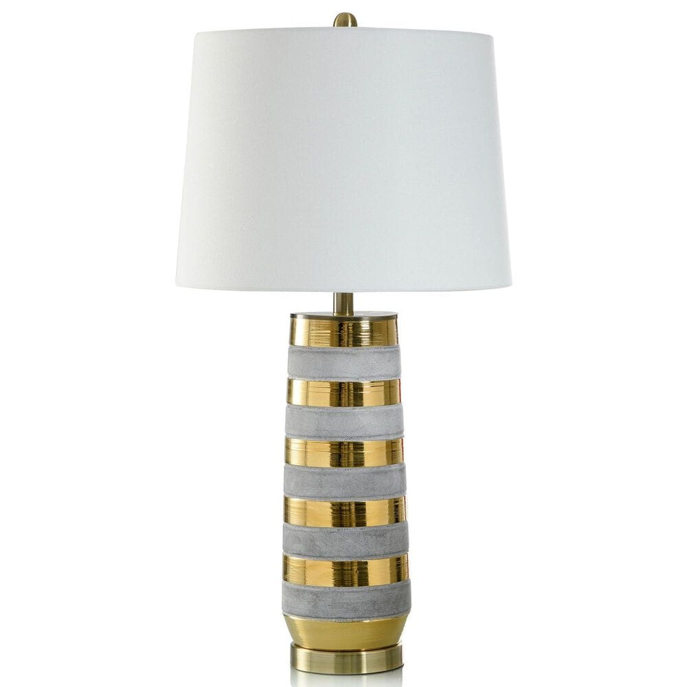 Flair Industries Sundisk Table Lamp in Polished Gold and Matte Grey, , large