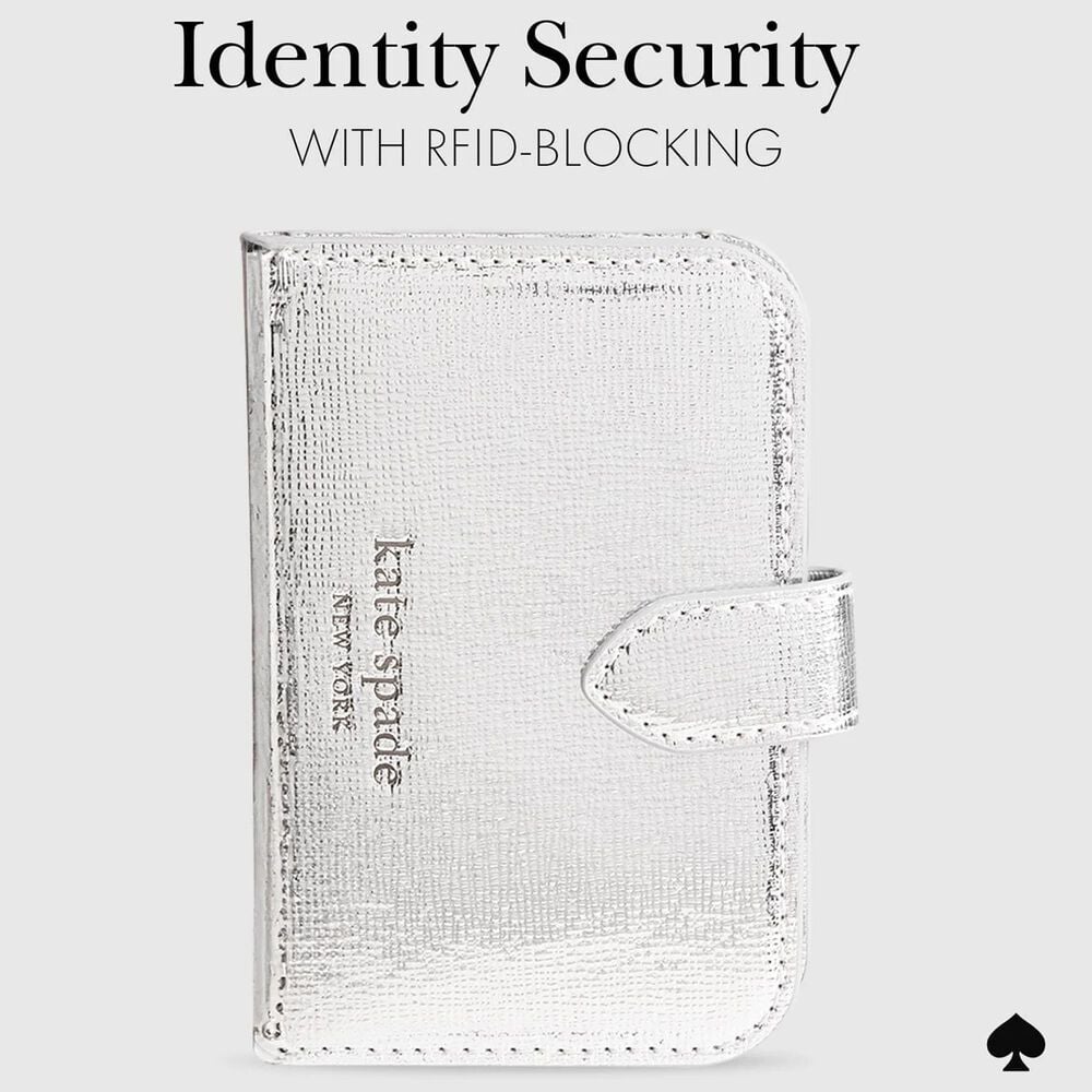 Kate Spade Morgan Magnetic MagSafe Wallet in Metallic Silver, , large