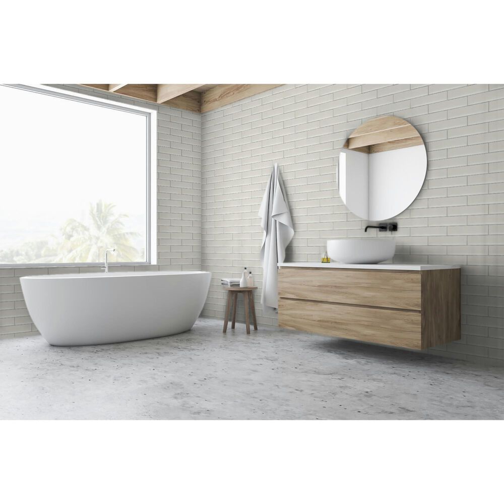 Emser Raku White 3&quot; x 12&quot; Glossy Ceramic Tile with 6.3 Sq. Ft./Carton, , large