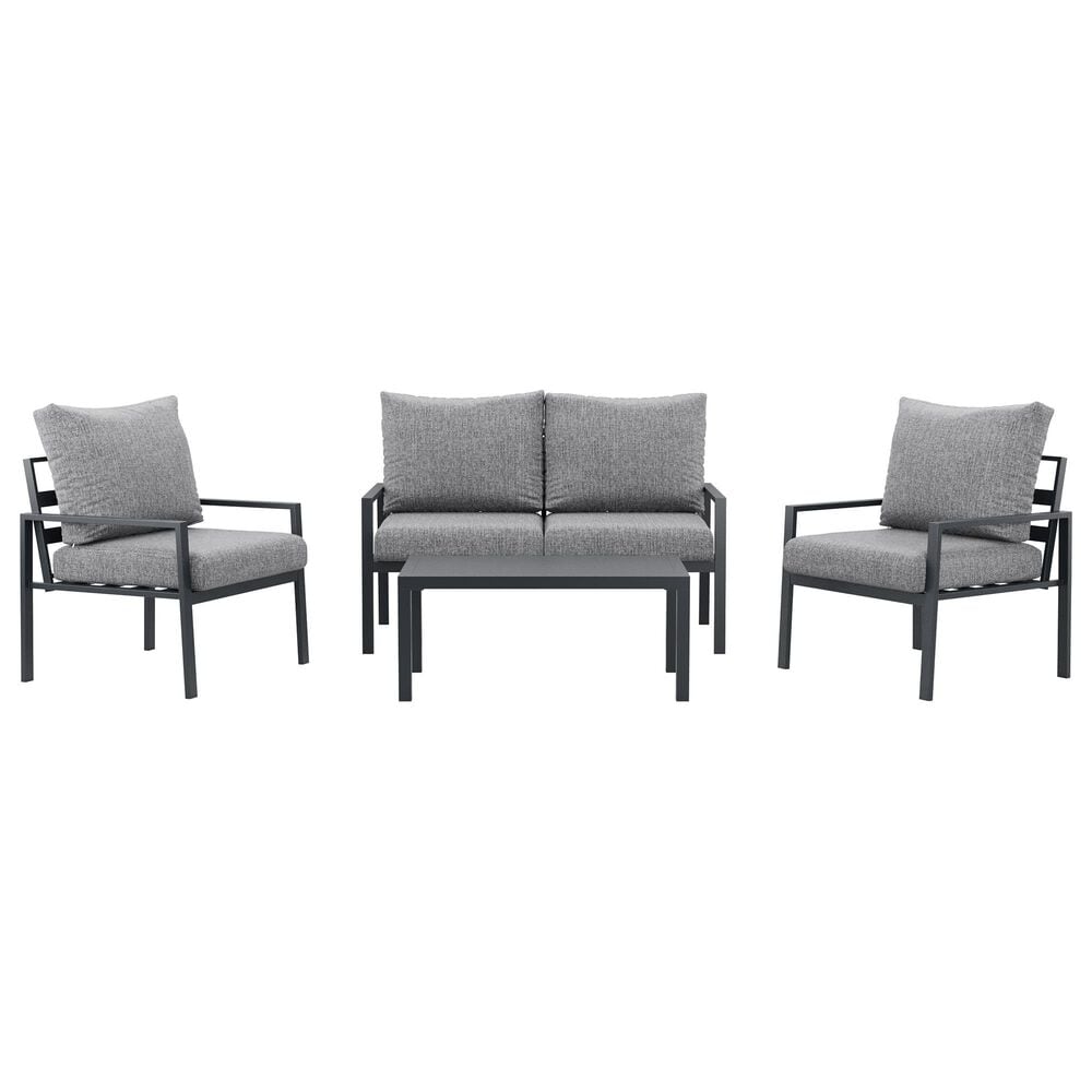 CorLiving Eden 4-Piece Patio Conversation Set in Grey, , large