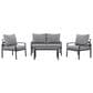 CorLiving Eden 4-Piece Patio Conversation Set in Grey, , large
