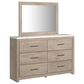 Ashley Senniberg 4-Piece King Panel Bedroom Set in Light Brown and White, , large
