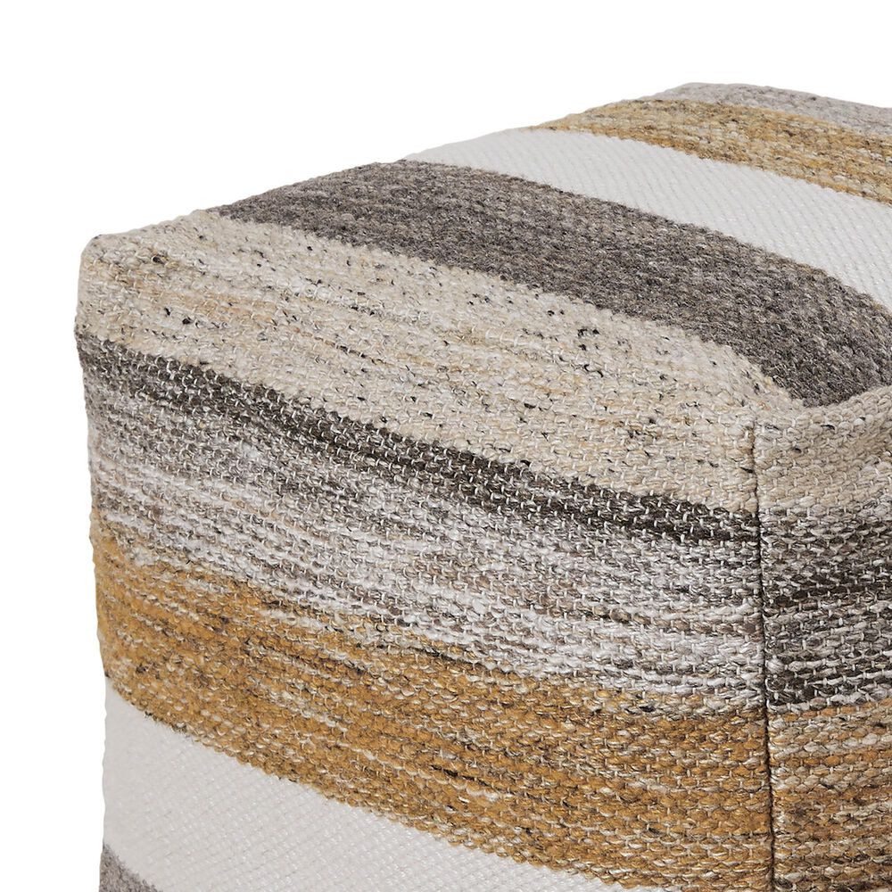 Ashley Josalind Pouf in White, Honey, Gray and Brown, , large