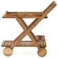 Hearth and Haven Riviera Bar Cart in Natural Stained with Glass Holders, , large