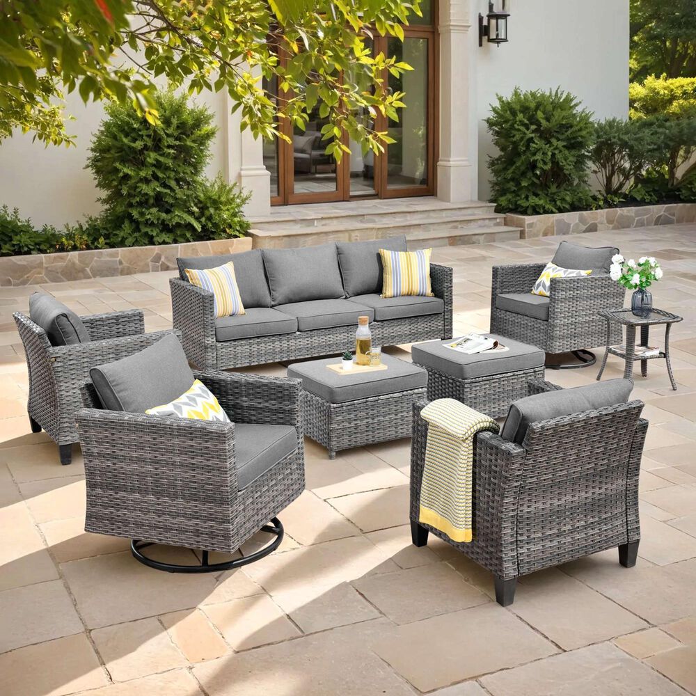 HOMLUX 8-Piece Outdoor Patio Furniture in  Dark Grey, , large