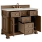 James Martin Vanities Brookfield 48" Single Bathroom Vanity in Pecan with 3 cm Victorian Silver Quartz Top and Rectangular Sink, , large