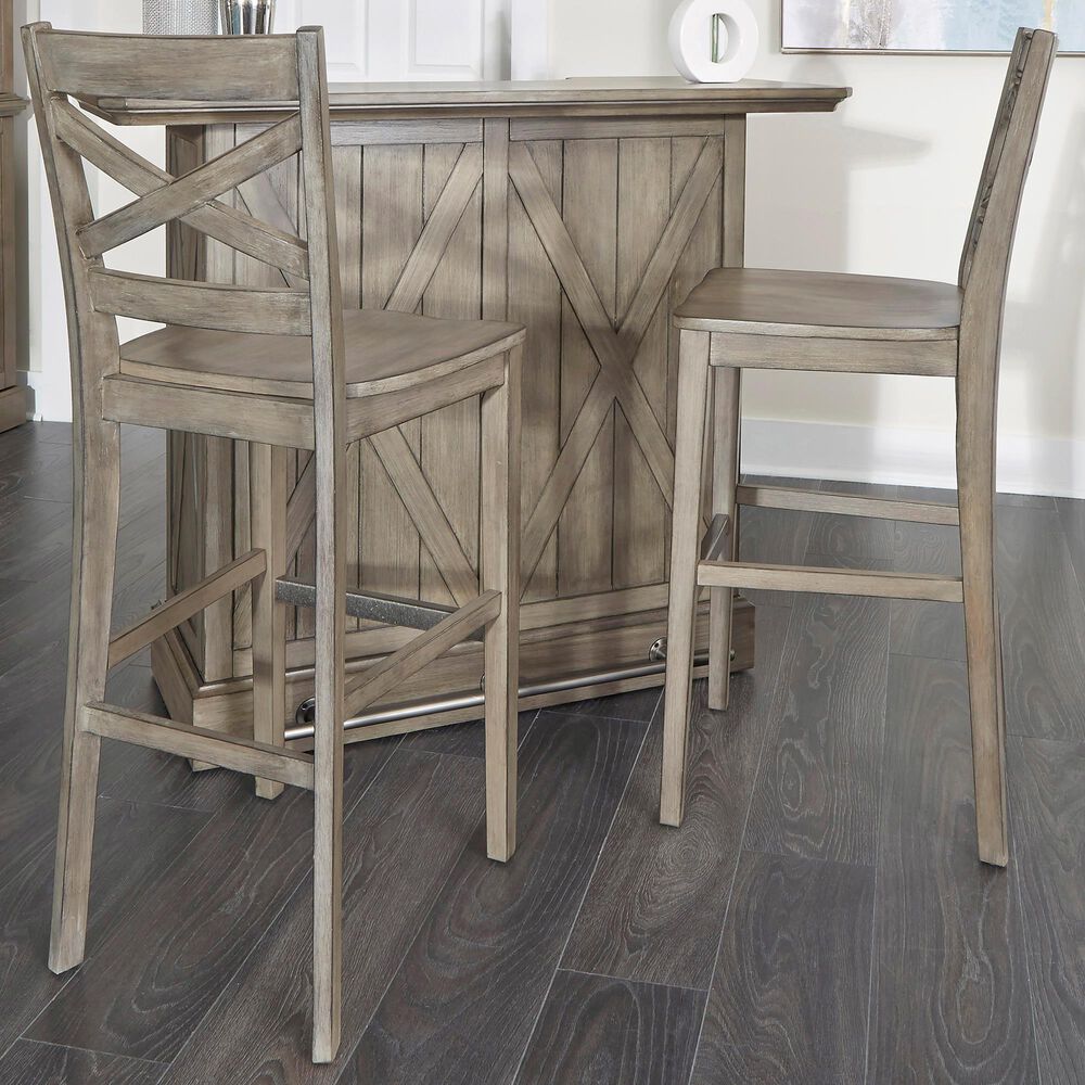 Homestyles Mountain Lodge 3-Piece Bar Set in Gray, , large