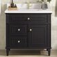 James Martin Vanities Lorelai 36" Single Vanity in Black Onyx with Single Hole 3 cm White Zeus Quartz Top & Backsplash, , large