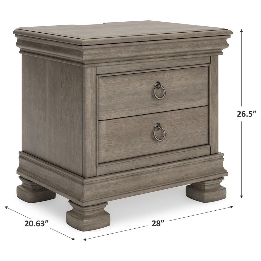 Millenium Lexorne 3-Drawer Nightstand in Light Gray, , large