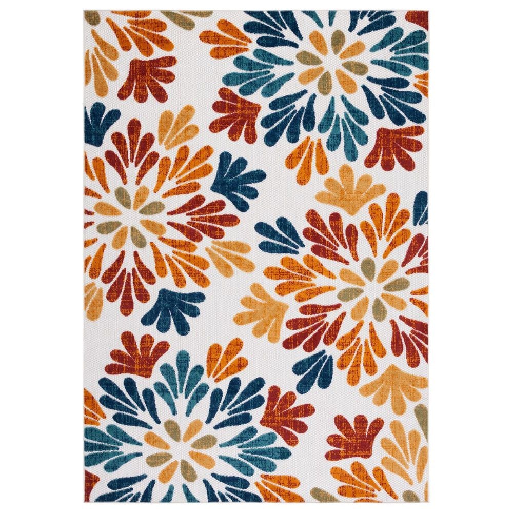 Safavieh Cabana CBN800A 6" x 9" Creme and Red Indoor/Outdoor Area Performance Rug, , large