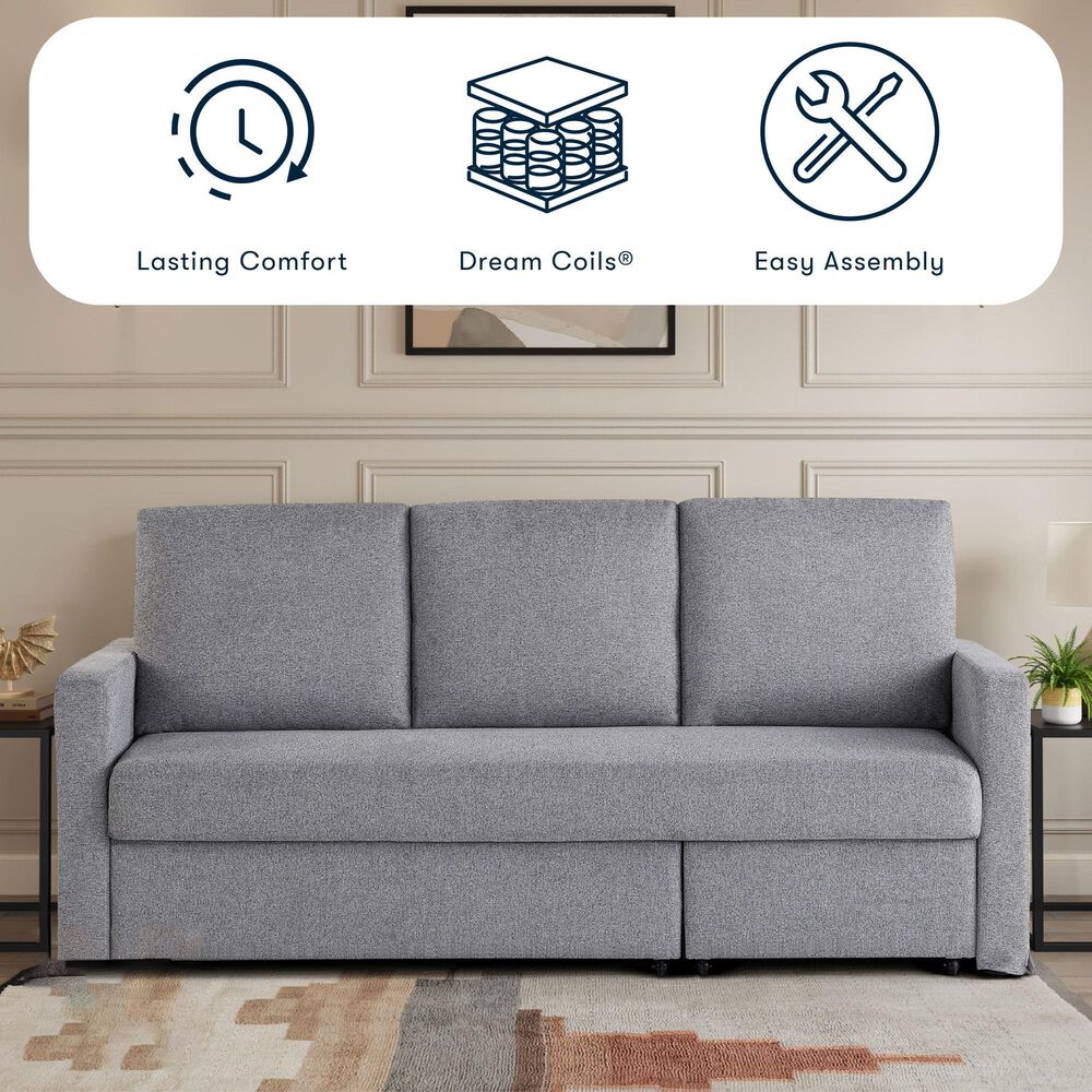 Lifestyle Solutions Mia Convertible Sofa in Light Gray, , large