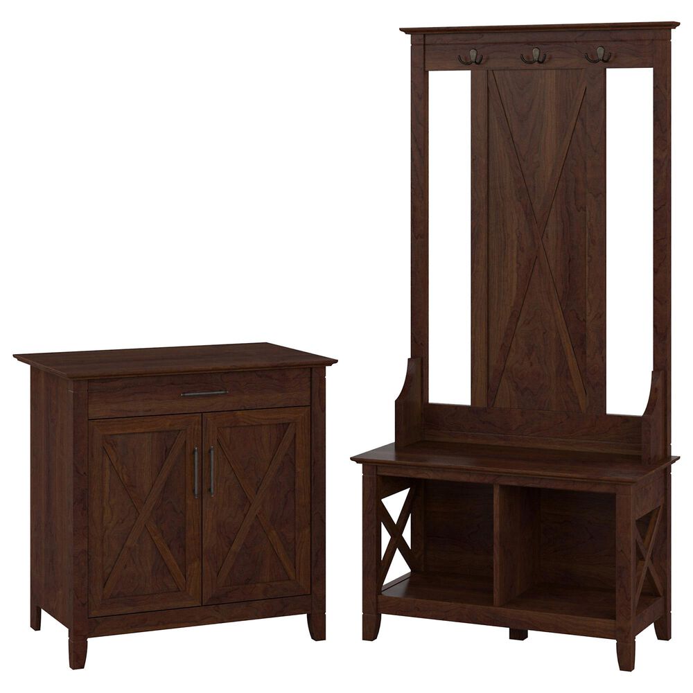 Bush Key West Transitional 3-Piece Entryway Storage Set in Bing Cherry, , large