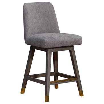 Blue River Amalie Swivel Counter Stool with Mocha Cushion in Grey Oak, , large