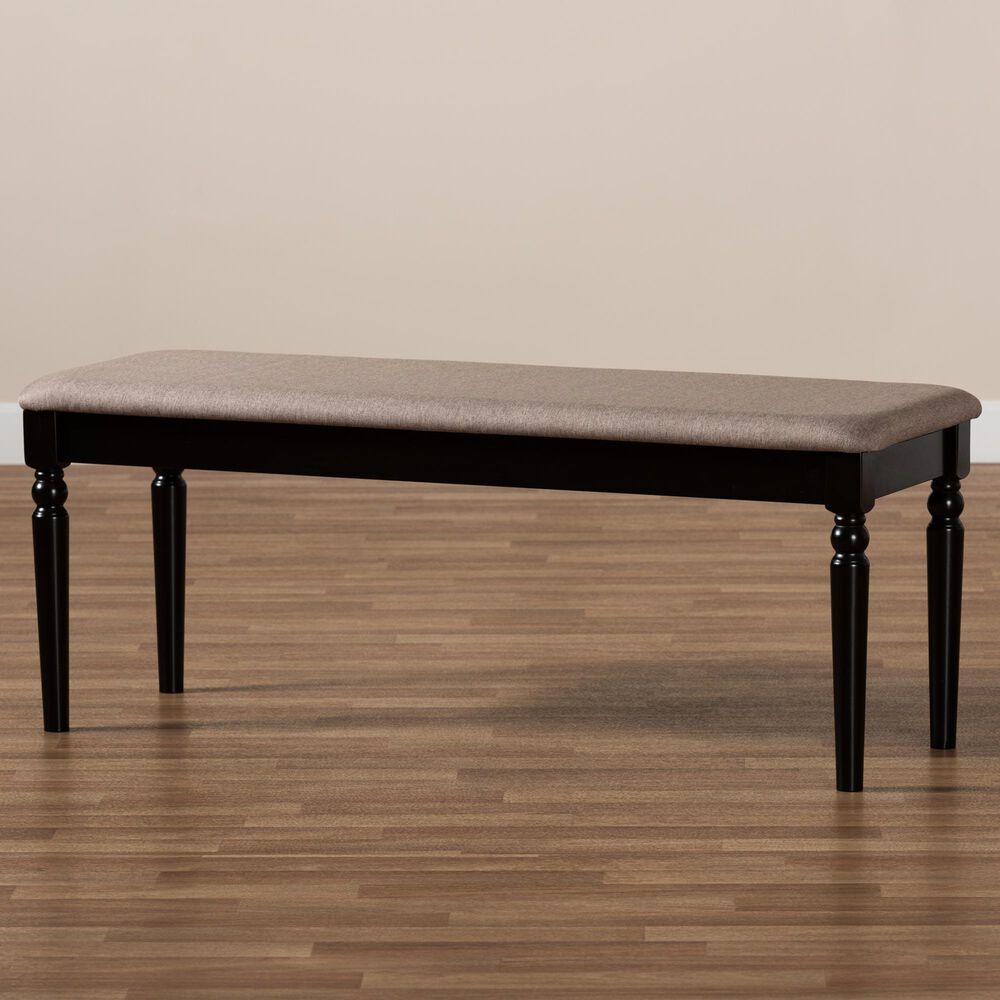 Baxton Studio Giovanni Dining Bench in Dark Brown, , large
