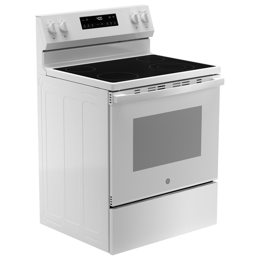 GE Appliances 30&quot; Freestanding Electric Range with Steam Clean in White, , large