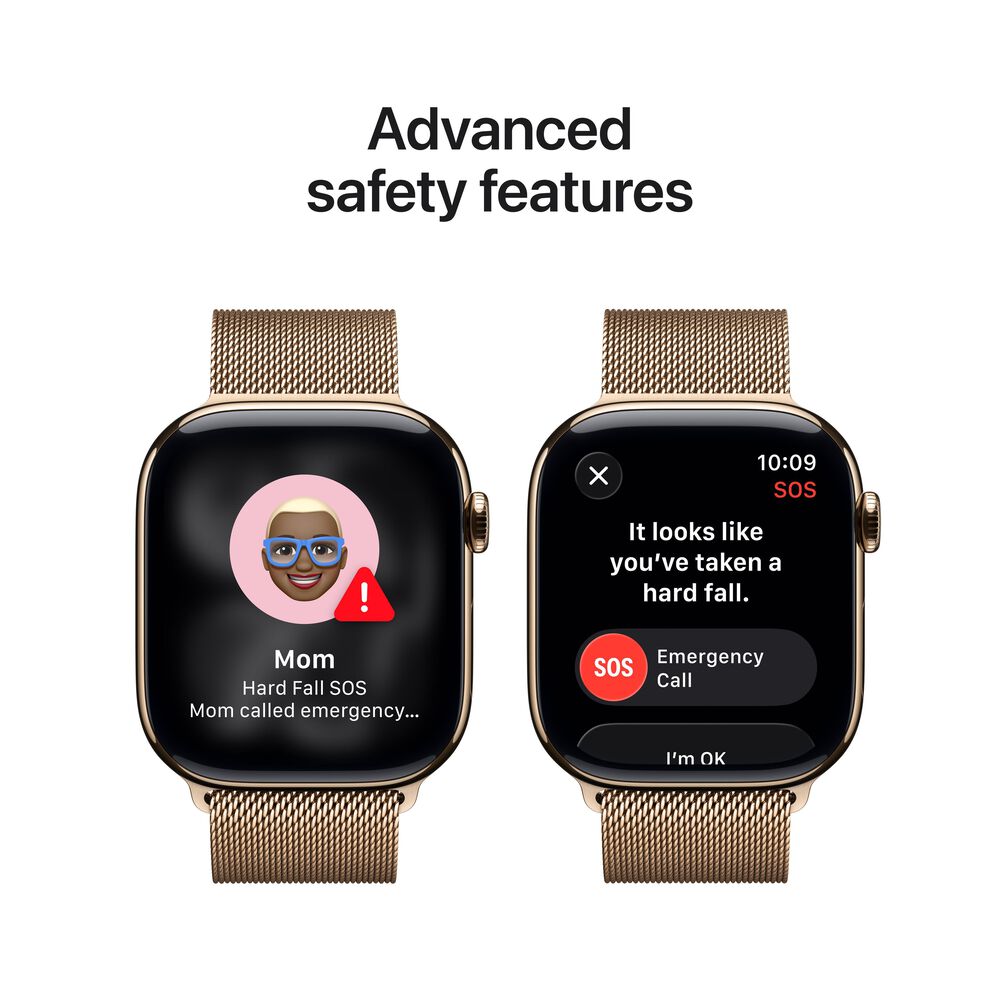 Apple Watch Series 11 &#40;GPS+Cellular&#41; 46mm Titanium Case with Gold Milanese Loop - M/L - Gold - &#40;2025&#41;, , large