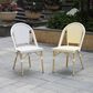 Furniture of America Toby Patio Side Chair in Yellow/White (Set of 2), , large