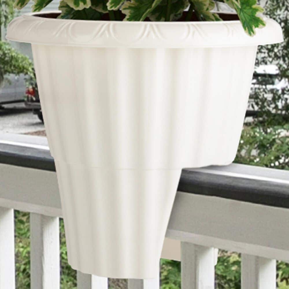 Timberlake 2.64-Gallon Deck Railing Planter in White, , large