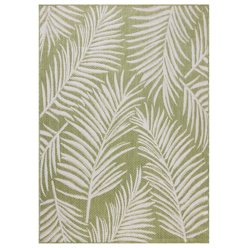 Loloi Easton Ivory and Green 6&#39;7&quot; x 9&#39;4&quot; Indoor/Outdoor Area Rug, , large