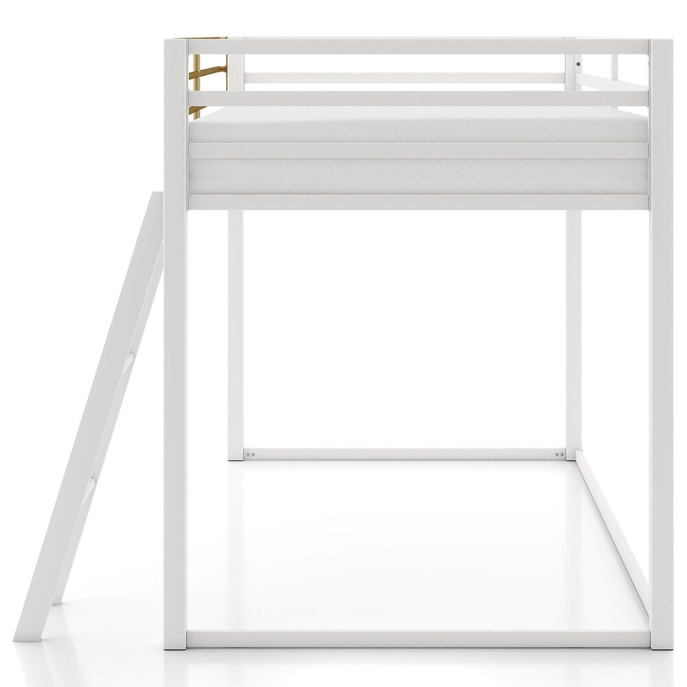 Furniture of America Haven Twin Loft Bed in White and Gold, , large