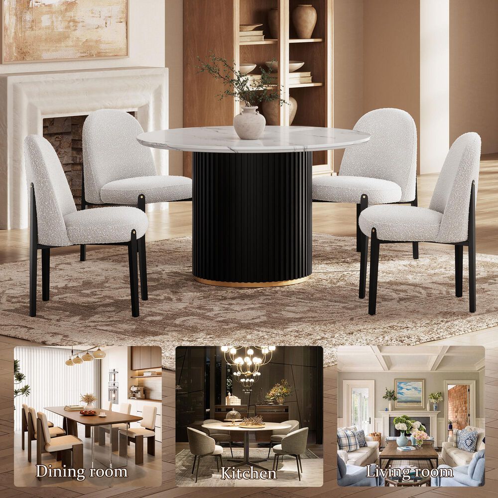 Morden Fort Boucle Side Chair in White (Set of 4), , large