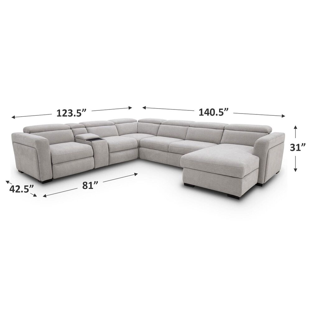 MotoMotion Verona 6-Piece Power Reclining Sectional in Trento Dove, , large