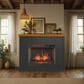 Legends Home Washington Fireplace Mantel with Fireplace Insert in Seal Skin Black and Whiskey, , large