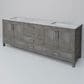 Lexora Home Jacques 80" Double Bathroom Vanity in Distressed Grey with 2 cm White Carrara Marble Top and Rectangular Sinks, , large