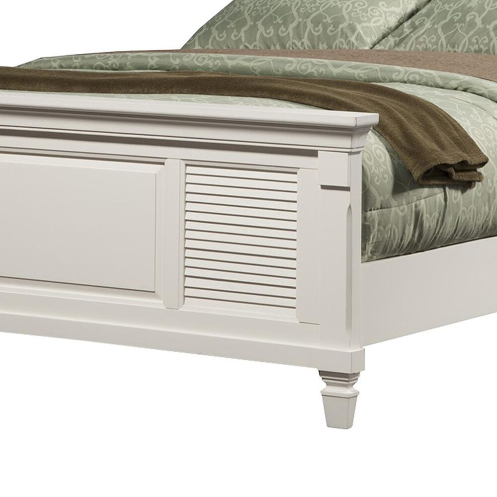 Alpine Furniture Winchester California King Shutter Panel Bed in White