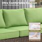HOMLUX 5-Piece Patio Conversation Set with Brown Wicker in Green, , large