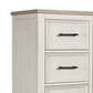 Ashley Shaybrock 5-Drawer Chest in Antiqued White and Brown, , large