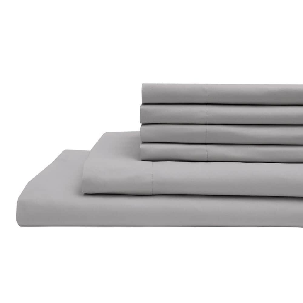 Elite Home Products 6-Piece Queen Sheet Set in Silver, , large