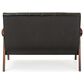 Baxton Studio Nikko Stationary Loveseat in Black, , large