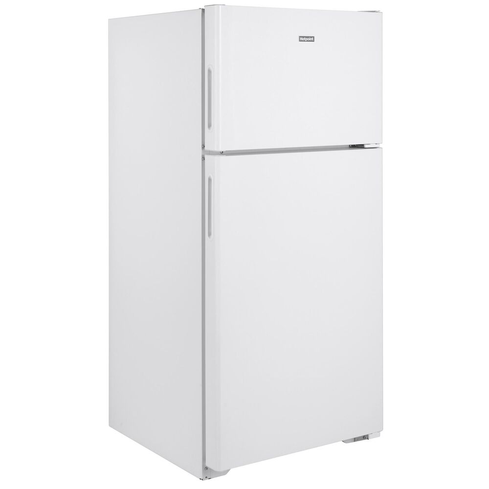 Hotpoint 15.6 Cu. Ft. Recessed Handle Top Freezer Refrigerator Right Hinge in White, , large