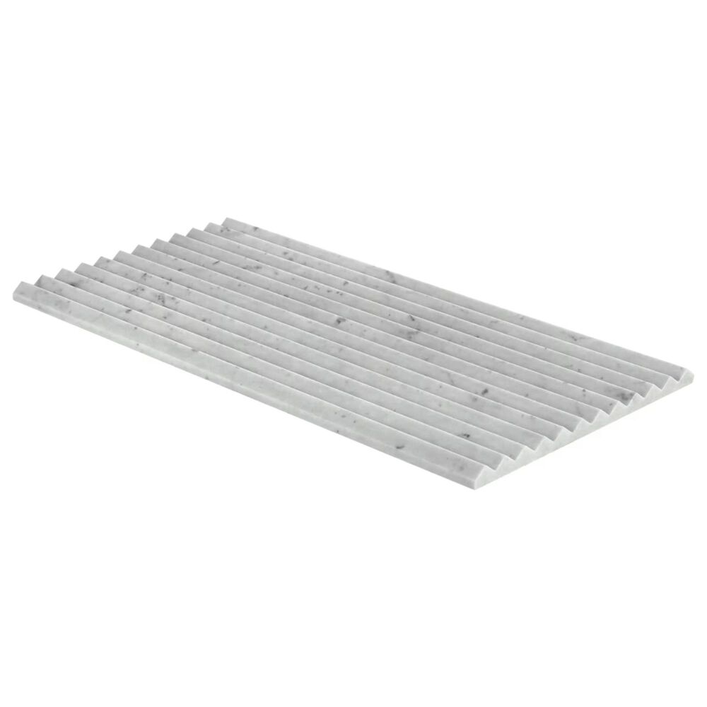 Soho Studio Carver Barcode Carrara 12" x 24" Polished Marble Tile, , large
