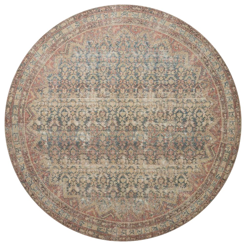 Angela Rose Aubrey 7"6" Round Ocean and Spice Area Rug, , large