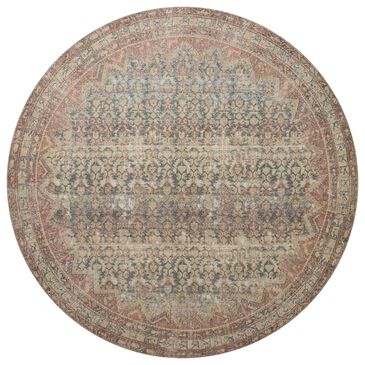 Angela Rose Aubrey 7"6" Round Ocean and Spice Area Rug, , large