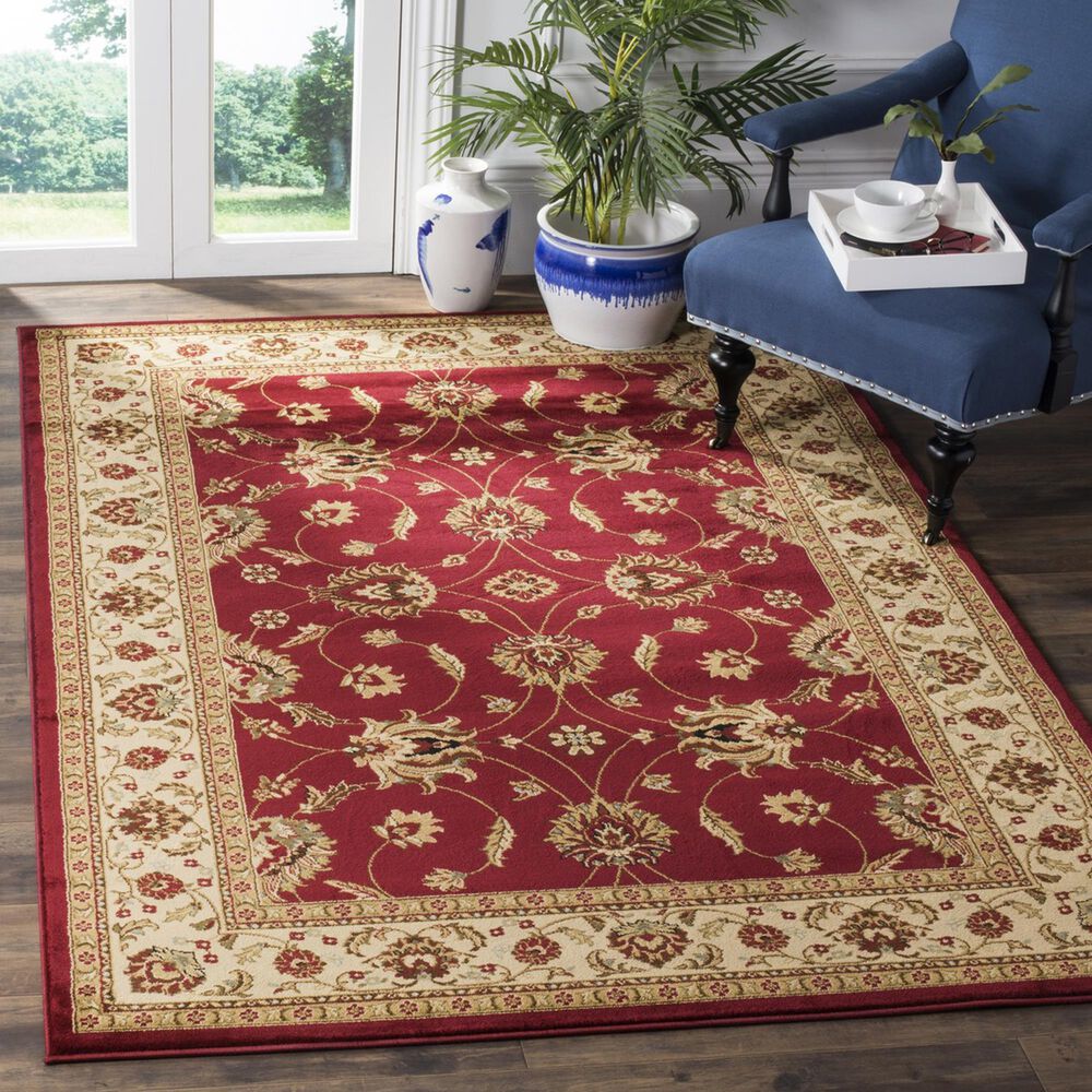 Safavieh Lyndhurst LNH553 5&#39;3&quot; x 7&#39;6&quot; Red and Ivory Area Rug, , large