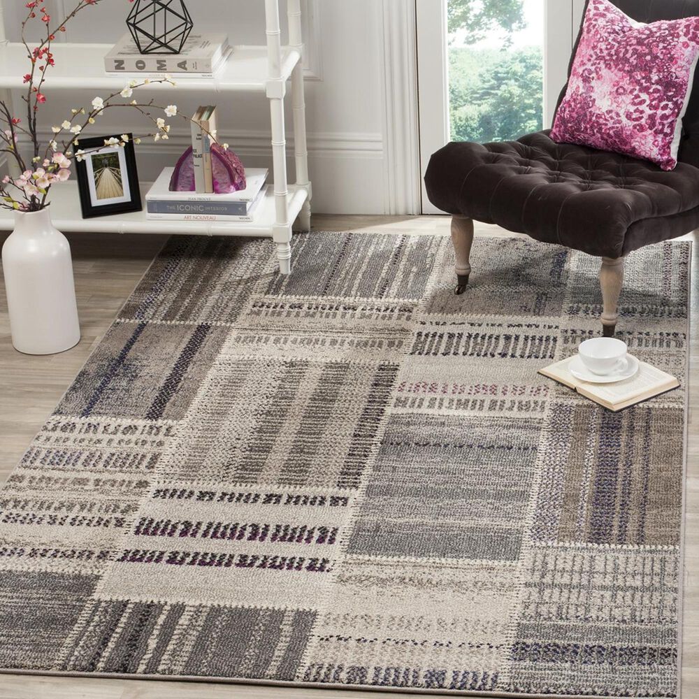 Safavieh Monaco MNC215G-5 5&#39;1&quot; x 7&#39;7&quot; Grey/Multi Area Rug, , large