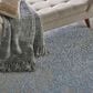 Nourison Silk Shadows 5"6" x 7"5" Grey and Blue Area Rug, , large