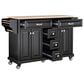 HOMLUX Kitchen Island Cart with Storage Cabinet in Black, , large