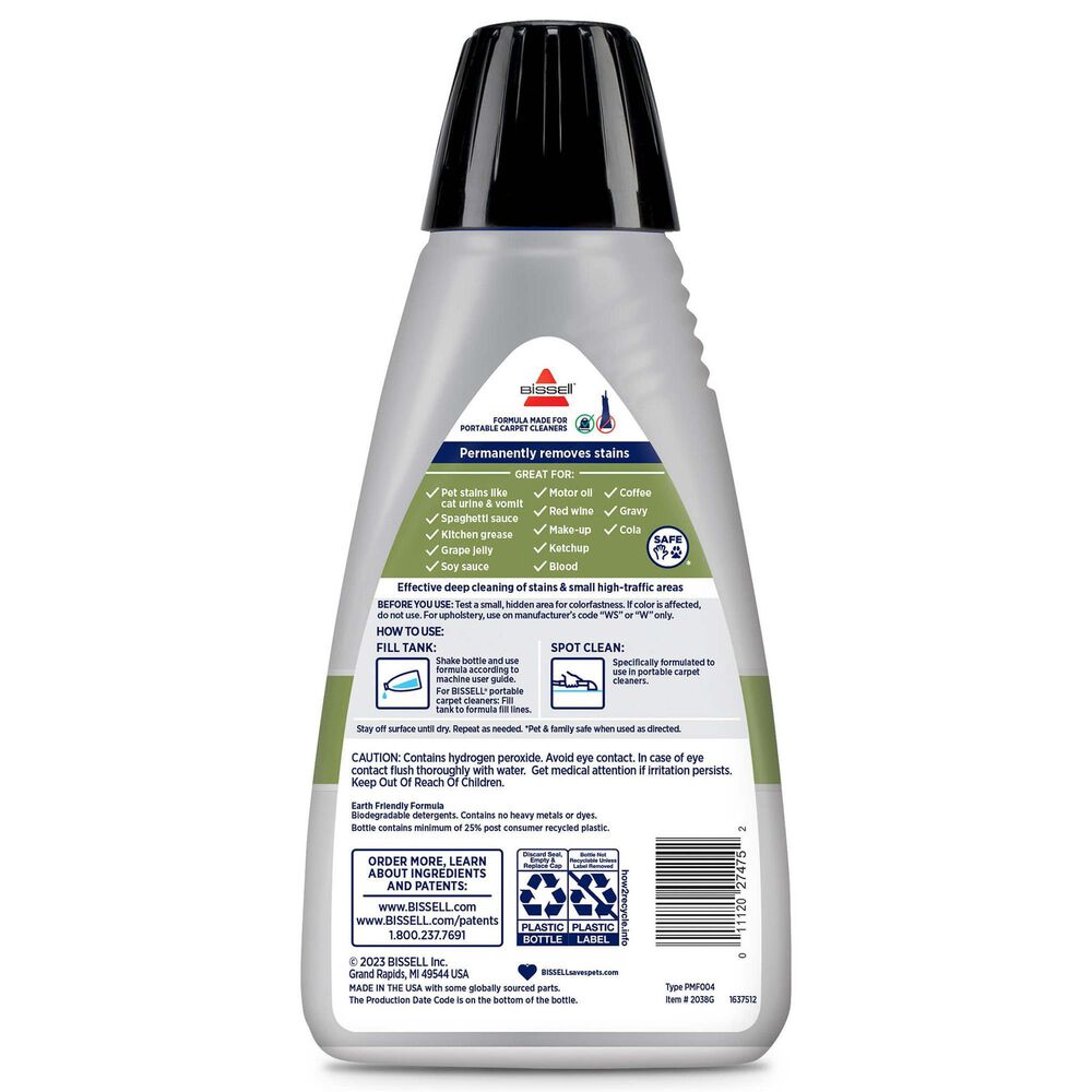 Bissell Little Green Spot and Stain Formula for Portable Carpet Cleaners, , large