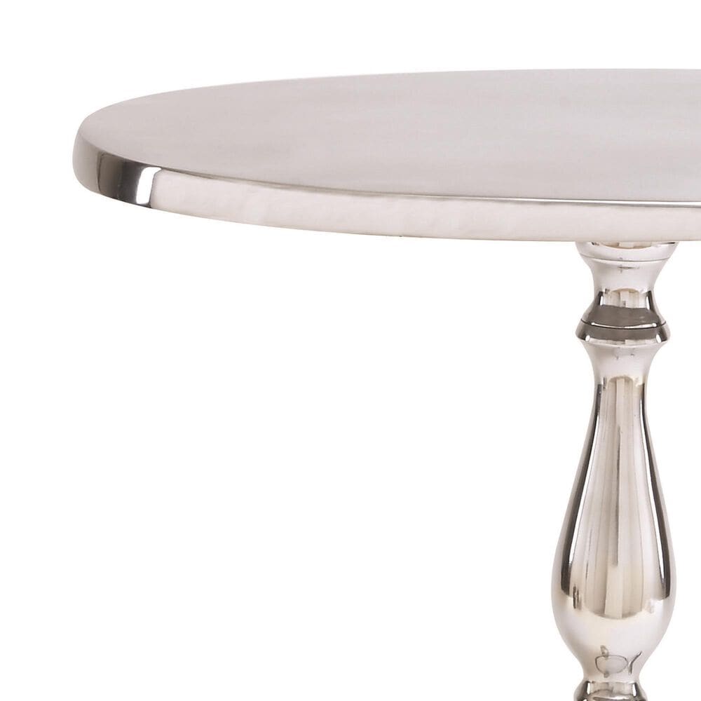 Maple and Jade End Table with Scroll Legs in Satin Silver, , large